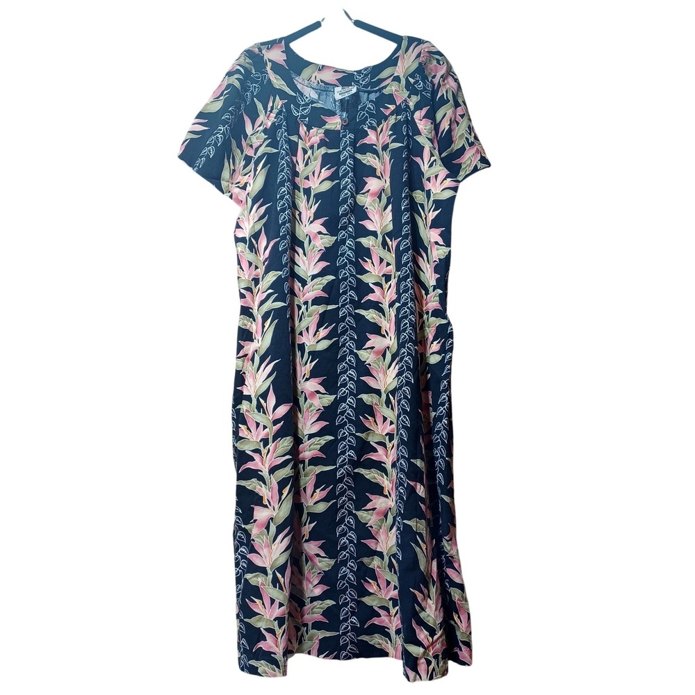 Tori‎ Richard Honolulu Birds of Paradise Muumuu House Dress XL Hawaiian Lounge